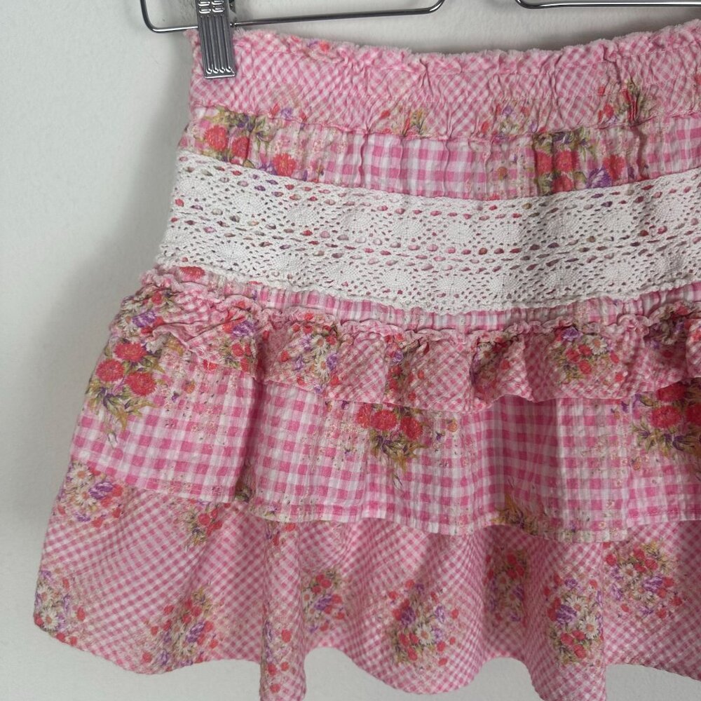 LoveShackFancy Pink Ruffled Mini Skirt - Picture 9 of 9
